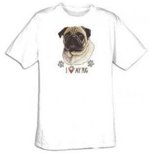 I Love My Pug Dog T shirt Clothing