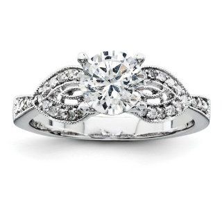 14k White Gold AA Diamond Semi mount Ring Diamond quality AA (I1 clarity, G I color) Jewelry