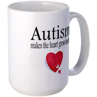  Autism Makes The Heart Grow Fonder Large Mug Large Mug   Standard Kitchen & Dining