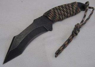 762 Black Stone Camo Grip Fixed Blade  Fixed Blade Camping Knives  Sports & Outdoors