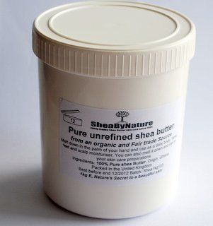 1kg / 1 Litre Tub of Pure Unrefined Shea Butter from Organic and Fairtrade Source for Body, Hands, Feet, Hair and Scalp. For Sensitive Skin, Babies, Use in Pregnancy, Ezcema, Psoriasis, from SheaByNature  Shea Butter White Tub  Beauty