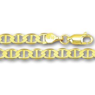 10K Yellow Gold Mariner Link Chain   Width 4.5mm   Length 30 Inch Jewelry