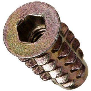 E Z Lok Threaded Insert, Zinc, Hex Flanged, #10 24 Internal Threads, 0.787" Length, Made in US (Pack of 50) Helical Threaded Inserts