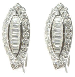 Elegant 925 Sterling Silver Women Hoop Earrings with Cubic Zirconia/CZ   21mm*6mm Jewelry