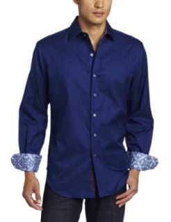 Robert Graham Men's Windsor Long Sleeve Woven Shirt, Navy, 5X Large at  Mens Clothing store Button Down Shirts