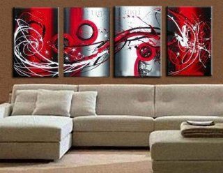 Hand Painted Canvas Art Large Oil Painting 4 Piece Wall Art Group Painting Modern Art Unframed and Unstretched  