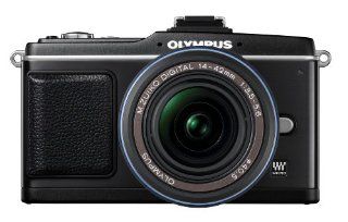 Olympus PEN E P2 12.3 MP Micro Four Thirds Interchangeable Lens Digital Camera with 14 42mm f/3.5 5.6 Zuiko Digital Zoom Lens and Electronic View Finder  Point And Shoot Digital Cameras  Camera & Photo