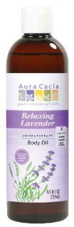 Aura Cacia Body Oil, Relaxing Lavender, 8 Fluid Ounce (Pack of 2)  Aura Cacia Relaxing Lavender Body Oil  Beauty