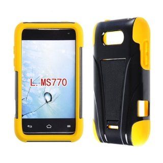 Cell Phone Skin + Hard Case Cover For Lg Motion 4g Ms 770    Fitted Solid Color + Kickstand Cell Phones & Accessories
