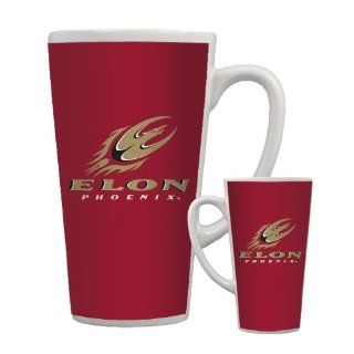 Elon Full Color Latte Mug 17oz 'Slanted Phoenix/Elon Phoenix'  Sports Fan Coffee Mugs  Sports & Outdoors