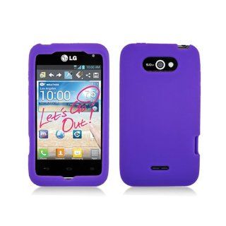 Purple Soft Silicone Gel Skin Cover Case for LG Motion 4G MS770 Cell Phones & Accessories