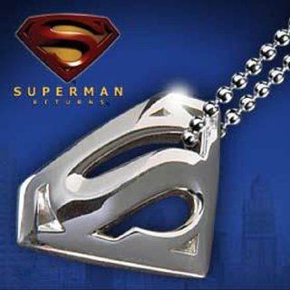 Tanboo Superman Titanium Steel Necklace Pendant With Chain, with Tanboo Card and Gift Box   Childrens Costume Accessories