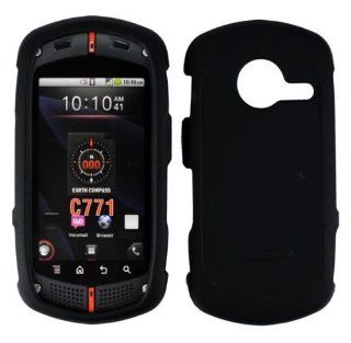 Black Rubberized Hard Plastic Case for Casio G'zOne Commando C771 Cell Phones & Accessories
