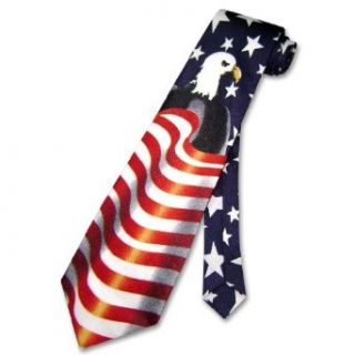 Eagle over American Flag Men's Neck Tie USA NeckTie NEW at  Mens Clothing store