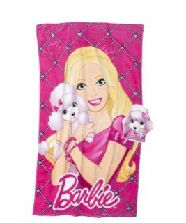 Barbie Bath Towel and Wash Mitt Set   Childrens Bath Towels