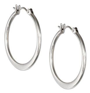 Stainless Steel 29mm Flat Bottom Hoop Earrings with French Locks Jewelry