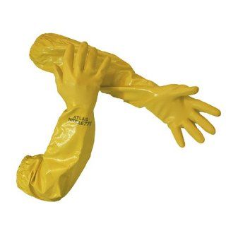 Atlas 772 Large 26 inch Nitrile Chemical Resistant Gloves   Yellow, 12 Pairs