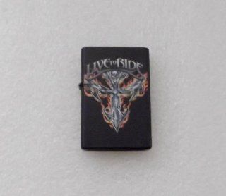 Live To Ride Renegade Dagger Flames Black Refill Metal Flip Top Lighter Licensed  Other Products  