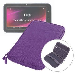 DURAGADGET 7" Rigid Purple Splash & Impact Resistant Zip Sleeve For HKC Clear Tablet P774A BBL IPS Screen with 16GB Memory and Google Mobile Services Electronics