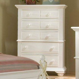 Cottage Traditions 5 Drawer Chest Finish Distressed Eggshell White   Chests Of Drawers