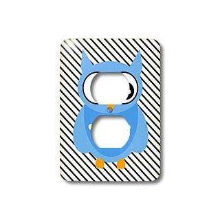 3dRose LLC lsp_100448_6 Big Blue Owl For Kids 2 Plug Outlet Cover   Outlet Plates  