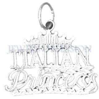 Rhodium Plated 925 Sterling Silver Italian Princess Pendant Jewels Obsession Jewelry
