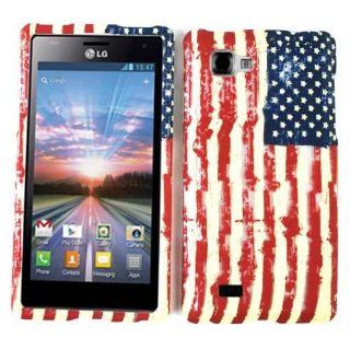 Rustic USA Flag Distressed Flag Snap on Cover Faceplate for LG Optimus 4x p880g Cell Phones & Accessories