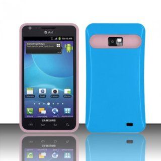 For Samsung Galaxy S II i777 (AT&T)   iGLOW (DOES NOT GLOW) Hybrid Covers   Pink/Blue iGLOW Cell Phones & Accessories