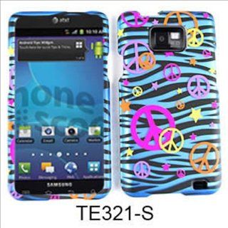 For Samsung Galaxy S II i777 Case Cover   Peace Signs Blue Zebra Stars Rubberized Pink Yellow Orange Purple TE321 S Cell Phones & Accessories