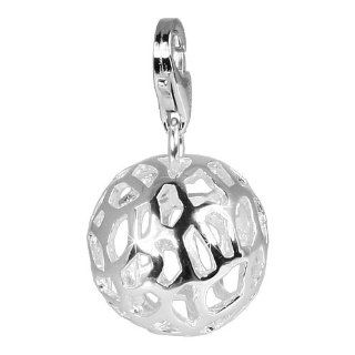 SilberDream Charm design ball, 925 Sterling Silver Charms Pendant with Lobster Clasp for Charms Bracelet, Necklace or Earring FC801 Clasp Style Charms Jewelry