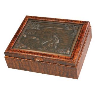 Fly Fisherman Box   8W x 3H in.   Mens Jewelry Boxes