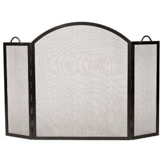 Minuteman Intl. 3 Panel Arched Top Twisted Rope Fireplace Screen   Fireplace Screens