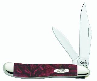 Case Cutlery 9220BL Black Lava Corelon Peanut Pocket Knife with Stainless Steel Blades, Red and Black Mixed Corelon   Pocketknives  