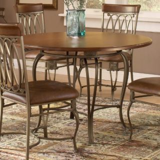 Montello 45 Inch Round Dining Table Steel & Faux Leather   Dining Tables