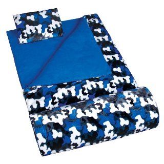 Wildkin Blue Camo Plush Sleeping Bag, Dark Blue Toys & Games