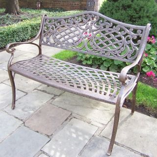 Oakland Living Ornamental Settee Curved Back Bench   Outdoor Benches