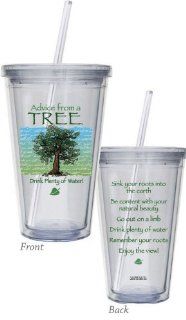 Evergreen Enterprises Advice from a Tree Insulated Cup with Straw 17 oz Kitchen & Dining