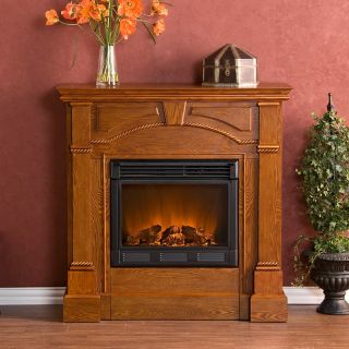 Southern Enterprises Heritage Mission Oak Electric Fireplace   Electric Fireplaces