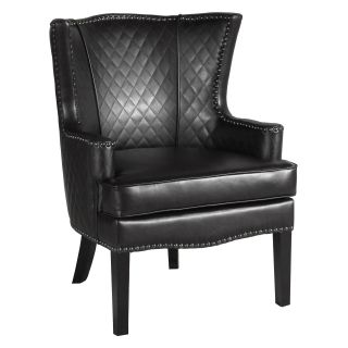 Roma Black Quilted Leather Arm Chair   Accent Chairs