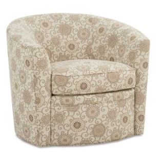 Rowe Baldwin Swivel Chair   Natural Floral   Upholstered Club Chairs