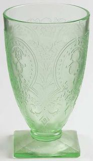 Indiana Glass Horseshoe Green 9 Oz Footed Tumbler   All Green, Depression Glass
