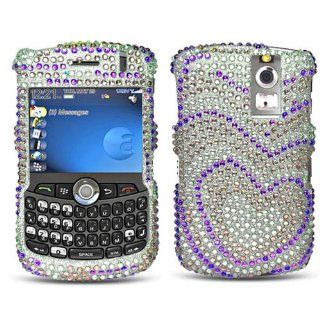 Full Diamond Bling Hard Shell Case for LG LN272 Rumor Reflex / C395 Xpression [Sprint, Boost Mobile, AT&T] (Zebra   Purple) Cell Phones & Accessories