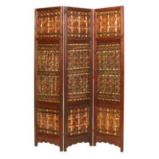 Screen Gems 3 Panel Woven Palm Grass Room Divider   Room Dividers