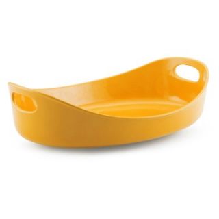 Rachael Ray Bubble & Brown Stoneware Oval 4.5 qt. Baker Pan   Yellow   Baking Dishes