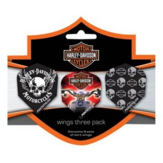 Harley Davidson Wings Triple Skulls Flights   Set of 3   Darts