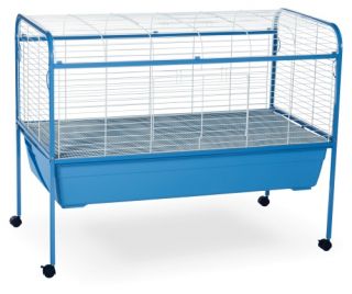Prevue Pet Jumbo Tubby Rabbit Cage on Stand with Blue Tub   Rabbit Cages & Hutches