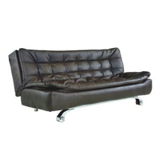 Dark Brown Convertible Euro Sofa Lounger   Futons