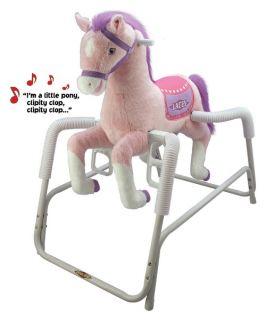 Tek Nek Toys Rockin Rider Lacey Deluxe Talking Plush Pink Spring Rocking Horse   Rocking Toys