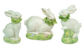 Small Crackle Rabbit   Set of 3   6 in.   Decorative Accents