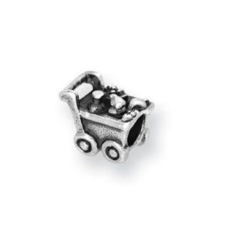 Sterling Silver Reflections Kids Shopping Cart Bead QRS785 Jewelry